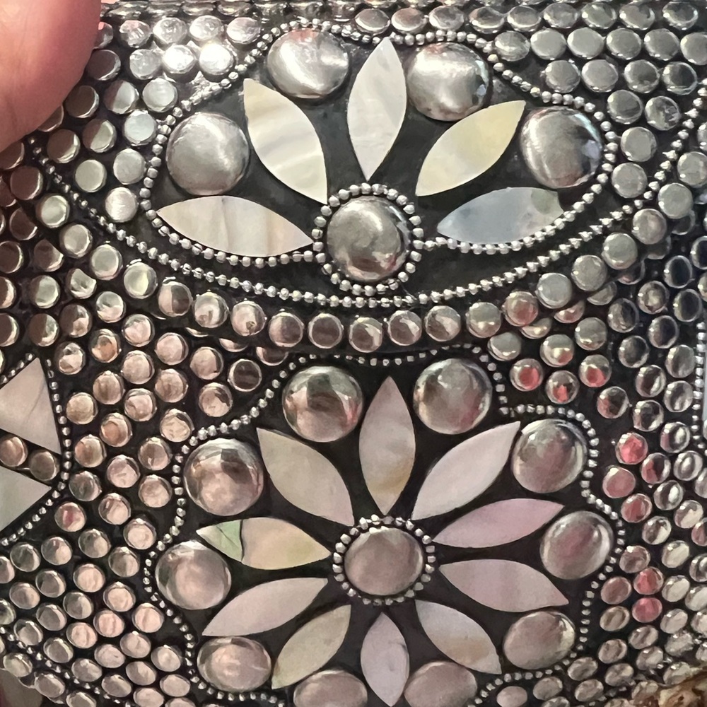 Chic Silver and Black Clutch